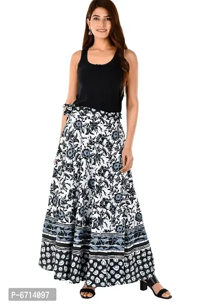 Stylish Cotton Printed Black  Skirts For Women-thumb5