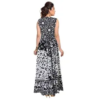 Stylish Cotton Printed Black A-Line Dress For Women-thumb1