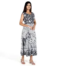 Stylish Cotton Printed Brown A-Line Dress For Women-thumb2