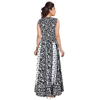 Stylish Cotton Printed Black A-Line Dress For Women-thumb1