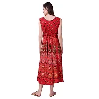 Stylish Cotton Printed Red A-Line Dress For Women-thumb2