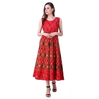 Stylish Cotton Printed A-Line Dress For Women-thumb1