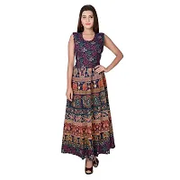 Stylish Cotton Printed Brown A-Line Dress For Women-thumb1