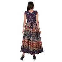 Stylish Cotton Printed Brown A-Line Dress For Women-thumb3