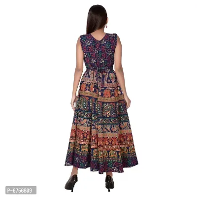 Stylish Cotton Printed Brown A-Line Dress For Women-thumb4