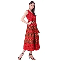 Stylish Cotton Printed A-Line Dress For Women-thumb3