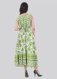 Stylish Cotton Printed Purple A-Line Dress For Women-thumb2