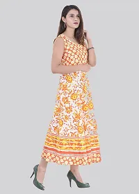 Stylish Cotton Printed  A-Line Dress For Women-thumb1