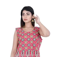 Stylish Cotton Printed Blue A-Line Dress For Women-thumb2