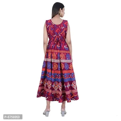 Stylish Cotton Printed Multicoloured A-Line Dress For Women-thumb2