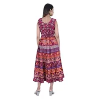 Stylish Cotton Printed Maroon A-Line Dress For Women-thumb1