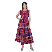 Stylish Cotton Printed Multicoloured A-Line Dress For Women-thumb3