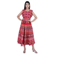 Stylish Cotton Printed Red A-Line Dress For Women-thumb3