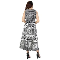 Stylish Cotton Printed Beige A-Line Dress For Women-thumb3