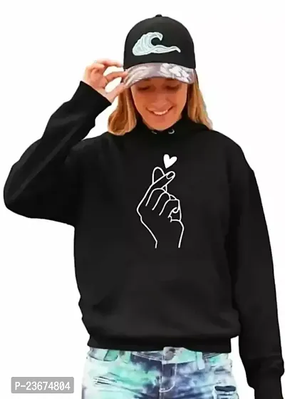 Trendy Black Cotton Blend Printed Sweatshirts For Women For Women-thumb0