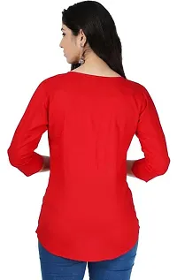 Stylish Viscose Rayon Red Top For Women-thumb1