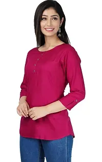 Stylish Viscose Rayon Pink Top For Women-thumb2