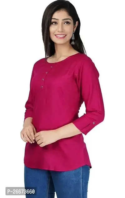 Stylish Viscose Rayon Pink Top For Women-thumb4