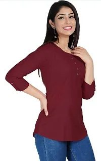 Stylish Viscose Rayon Maroon Top For Women-thumb2