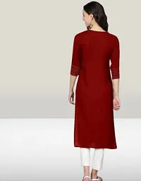 Stylish Viscose Red Self Pattern Kurti For Women-thumb1