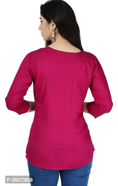 Stylish Viscose Rayon Pink Top For Women-thumb2