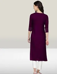 Stylish Viscose Purple Self Pattern Kurti For Women-thumb1