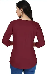 Stylish Viscose Rayon Maroon Top For Women-thumb1