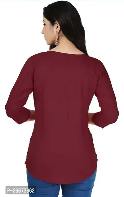 Stylish Viscose Rayon Maroon Top For Women-thumb2