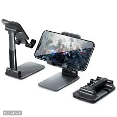 Foldable Mobile Tabletop Stand Adjustable Phone Holder and iPad Stand  for Bed , Table, Office, Video Recording Compatible with All Smartphones, iPad, Tablet-thumb0