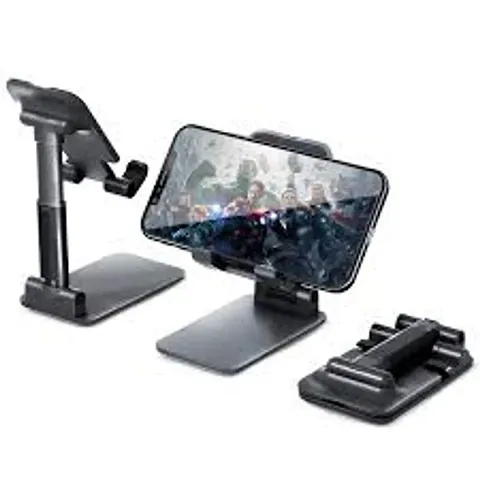 Foldable Mobile Tabletop Stand Adjustable Phone Holder and iPad Stand  for Bed , Table, Office, Video Recording Compatible with All Smartphones, iPad, Tablet
