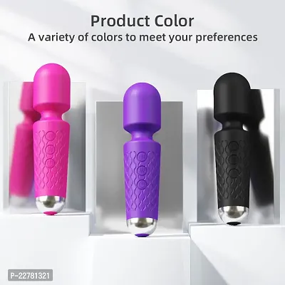Personal Electric Body Massager 20+ Vibration Modes, Rechargeable, Handheld, Cordless, Waterproof, for Women and Men, Flexible Head for Targeted Compression (Multi) (purple)-thumb2