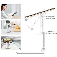 Cell Phone Stand, Adjustable Cell Phone Stand, Foldable Portable Desktop Stand, Phone Holder Stand for Desk Sturdy Aluminum Metal Stand-thumb2