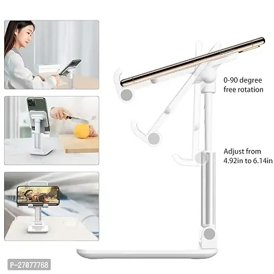 Cell Phone Stand, Adjustable Cell Phone Stand, Foldable Portable Desktop Stand, Phone Holder Stand for Desk Sturdy Aluminum Metal Stand-thumb3