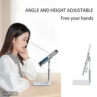 Cell Phone Stand, Adjustable Cell Phone Stand, Foldable Portable Desktop Stand, Phone Holder Stand for Desk Sturdy Aluminum Metal Stand-thumb4