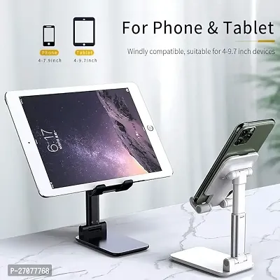 Cell Phone Stand, Adjustable Cell Phone Stand, Foldable Portable Desktop Stand, Phone Holder Stand for Desk Sturdy Aluminum Metal Stand-thumb2