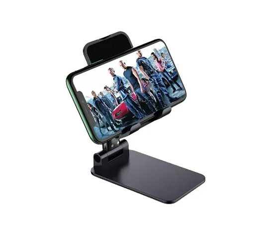 Foldable Mobile Tabletop Stand Adjustable Phone Holder and iPad Stand  For Bed , Table, Office, Video Recording Compatible With All Smartphones
