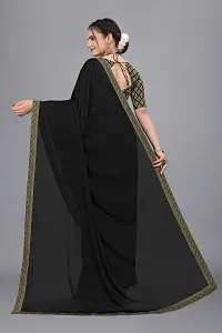 Women's  Georgette Saree With Un-stitched Jacquard Blouse-thumb3