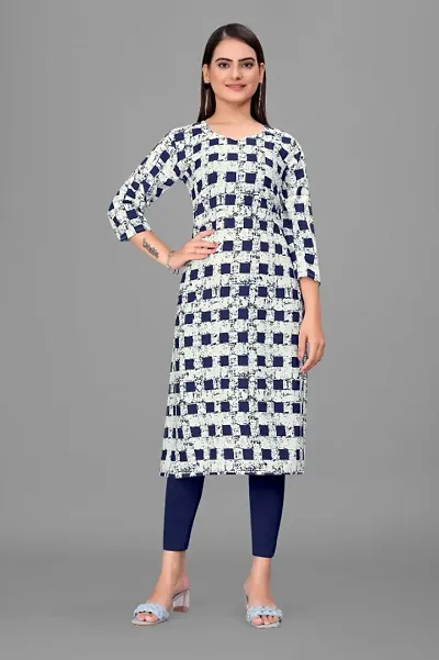 Fancy Straight Cotton 3/4th Sleeve Kurti