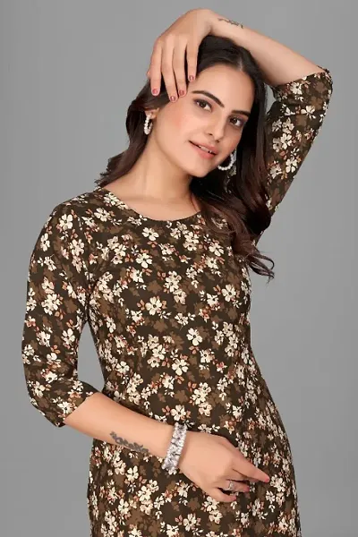 Stylish Crepe Printed Exclusive Designer Kurta