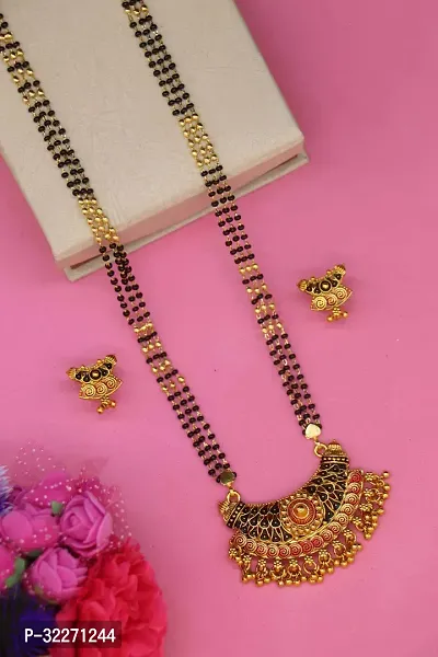 Elegant Gold Plated Mangalsutra with Earring for Women