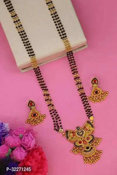 Elegant Gold Plated Mangalsutra with Earring for Women