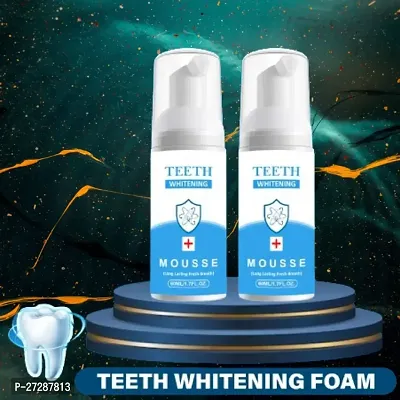 Teeth Whitening Foam Toothpaste Mousse with Fluoride Deeply Clean Gums Remove Stains-60ml