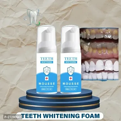 Teeth Whitening Foam Toothpaste Mousse with Fluoride Deeply Clean Gums Remove Stains-60ml-thumb0