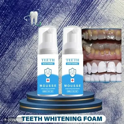 Teeth Whitening Foam Toothpaste Mousse with Fluoride Deeply Clean Gums Remove Stains-60ml-thumb0