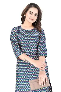 Dishani Cotton Kurtis for Women with Pocket, 3/4th Sleevs  Knee Length, Fine Prints Pure Cotton | Stylish  Trendy Straight Kurtis -(Multicolor, DFI_TL_611_P)-thumb3