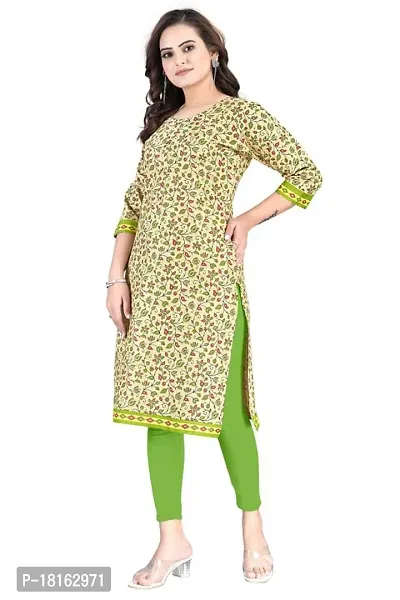 Dishani Cotton Kurtis for Women with Pocket, 3/4th Sleevs  Knee Length, Fine Prints Pure Cotton | Stylish  Trendy Straight Kurtis -(Multicolor, DFI_TL_625_P)-thumb5