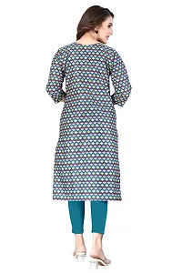 Dishani Cotton Kurtis for Women with Pocket, 3/4th Sleevs  Knee Length, Fine Prints Pure Cotton | Stylish  Trendy Straight Kurtis -(Multicolor, DFI_TL_611_P)-thumb1