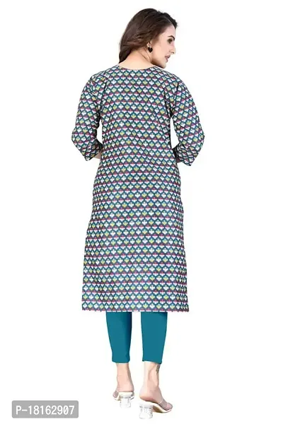 Dishani Cotton Kurtis for Women with Pocket, 3/4th Sleevs  Knee Length, Fine Prints Pure Cotton | Stylish  Trendy Straight Kurtis -(Multicolor, DFI_TL_611_P)-thumb2