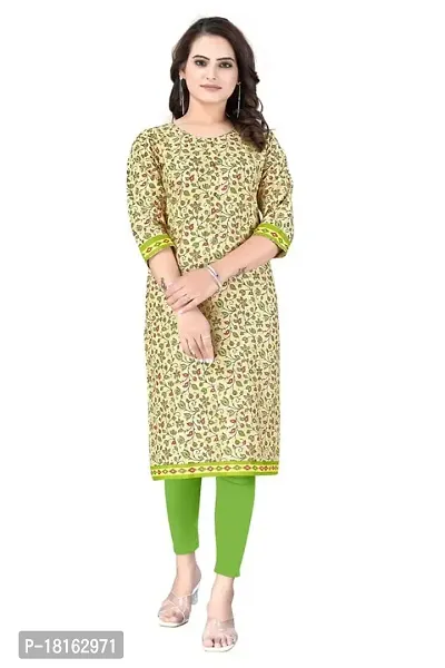 Dishani Cotton Kurtis for Women with Pocket, 3/4th Sleevs  Knee Length, Fine Prints Pure Cotton | Stylish  Trendy Straight Kurtis -(Multicolor, DFI_TL_625_P)-thumb0