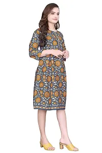 Dishani Anarkali Kurtis for Women, 3/4th Sleevs  Knee Length Fine Prints Pure Cotton | Stylish  Trendy Anarkali Kurtis -(Grey, DFI_FD_1006_P)-thumb4